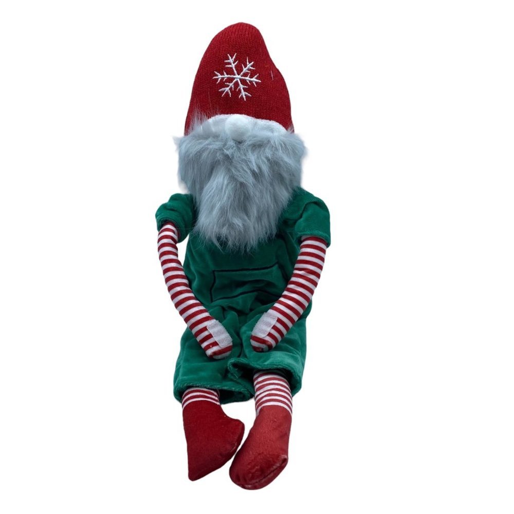 Christmas Elf Gnome Hugger Plush Stuffed Toy 11" Sitting Inter-American